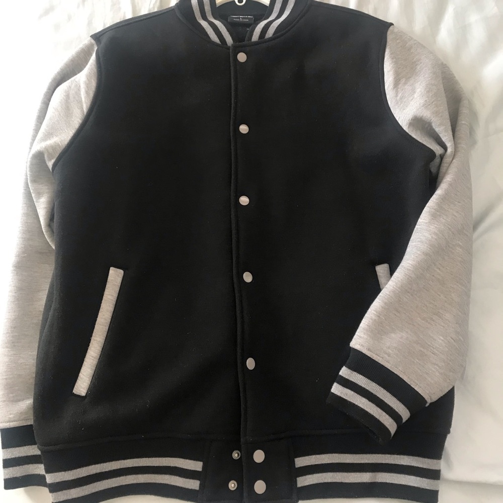 Varsity jacket black and gray size large